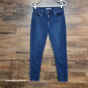 Levi's Jeans 28 Super Skinny 710 Mid Rise Medium Dark Wash Stretch Western